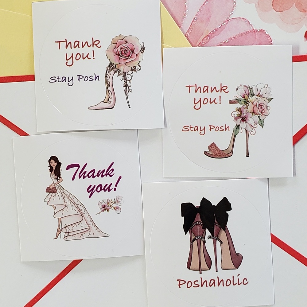 x72 Posh Love Thank you Fashion Girls Stickers Thank You Posh Stickers